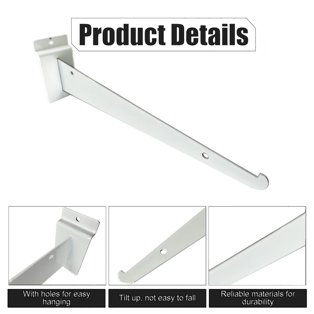 10 inch Shelf Bracket White for Slatwall (50- pack)