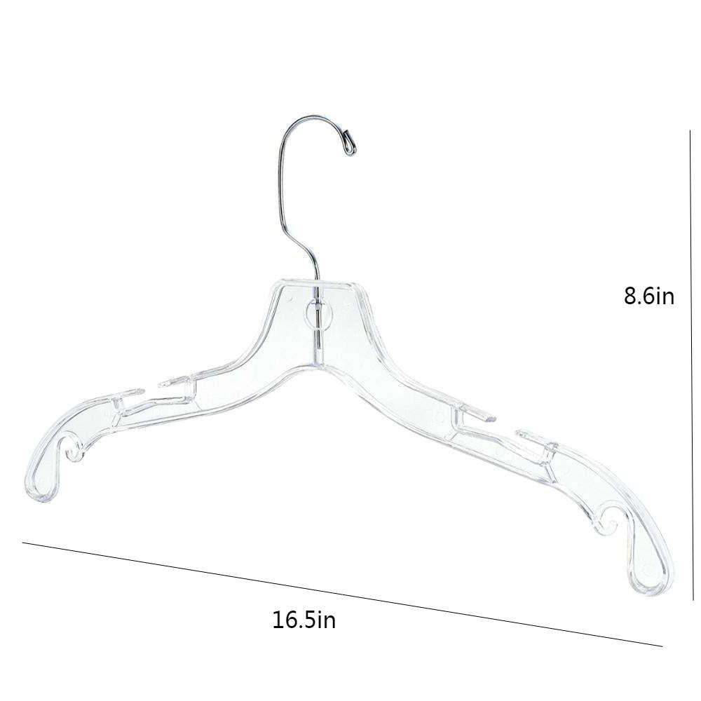 200-Pack WisdomFur Premium Plastic Hangers - Durable Non-Slip, 17 Inches Nickel Plated Hooks, Ideal for Shirts, Coats, Dress, Jumper, Pullovers, Jackets, and Hoodies