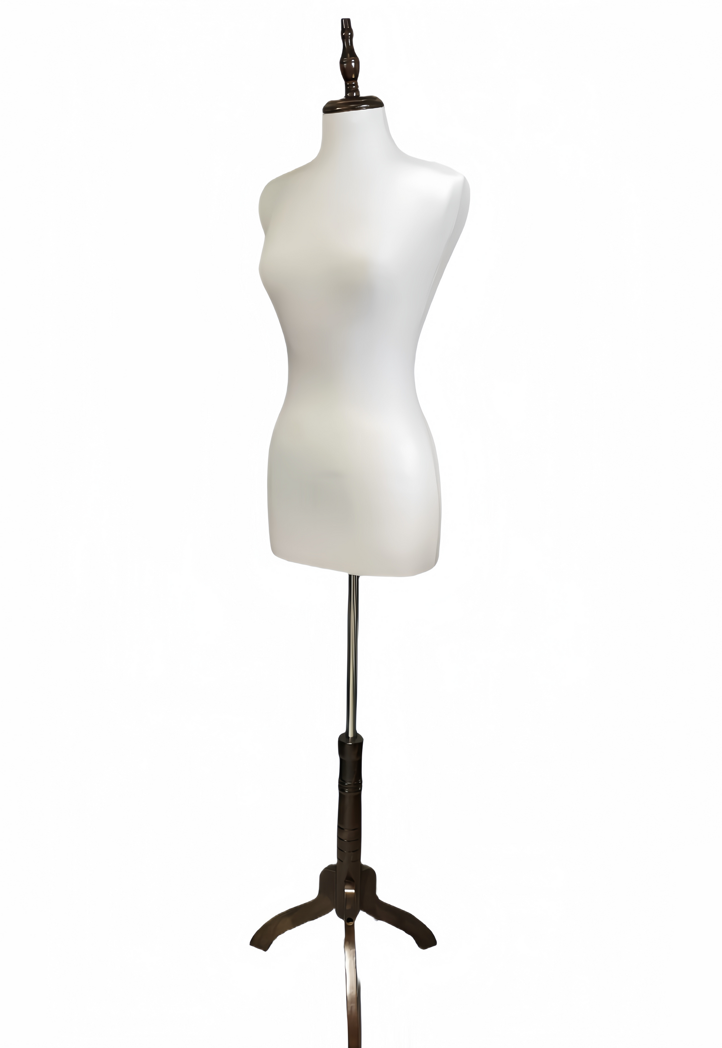 Female Dressing Foam Mannequin for Sewing Patterns, Adjustable HardWood Base, Black & White