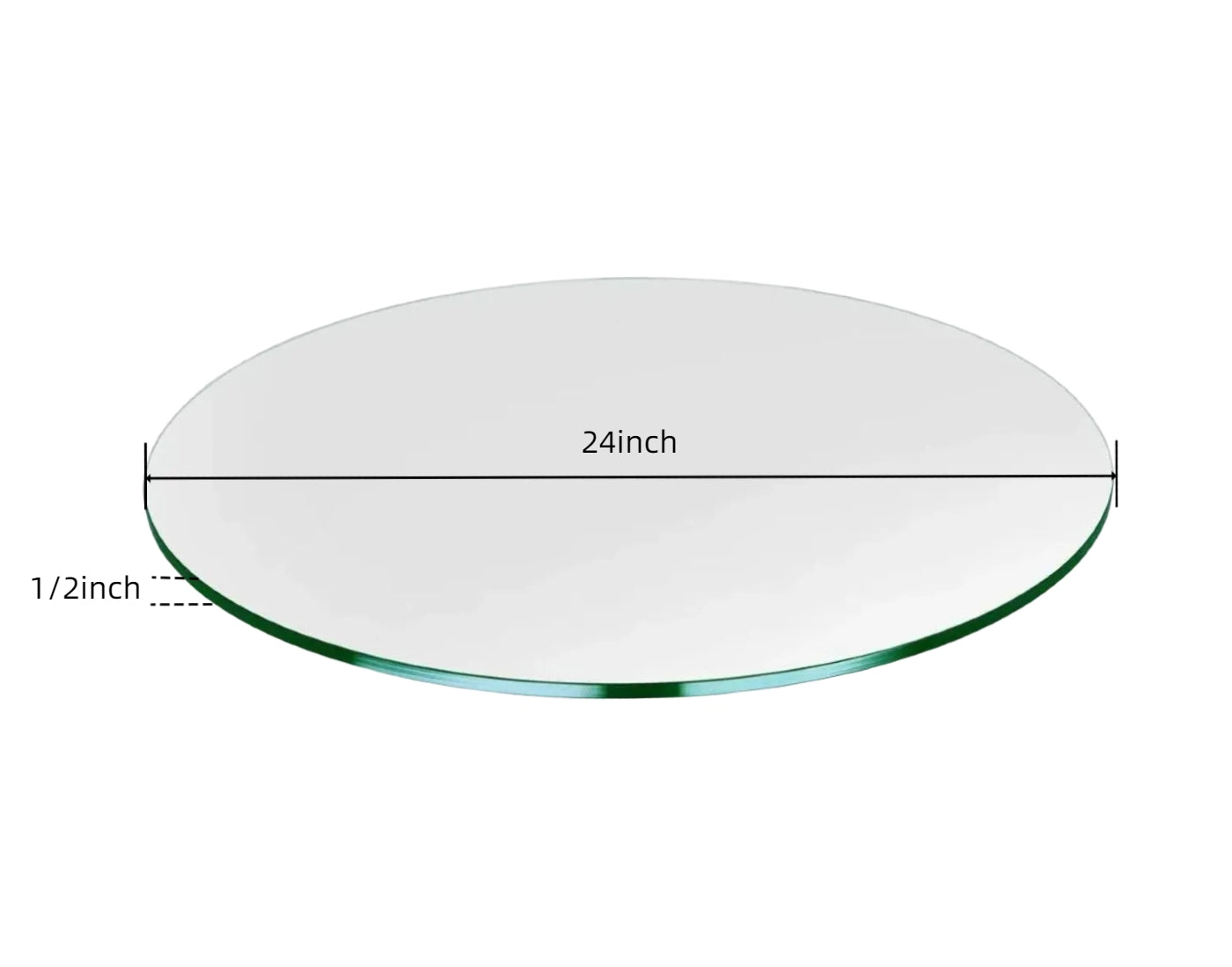WIsdomFur 24" Round Tempered Glass Shelf Panel Table Top Clear