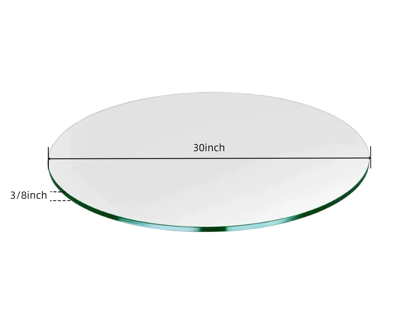 WIsdomFur 30" Round Tempered Glass Shelf Panel Table Top Clear
