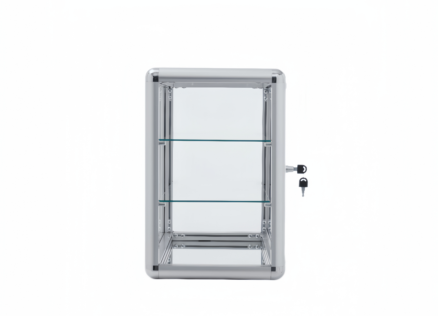 WISDOMFUR 24 x12 inch Aluminum and Glass Countertop Display Showcase - Stylish Cabinet for Retail, Home, or Office Use Cabinet