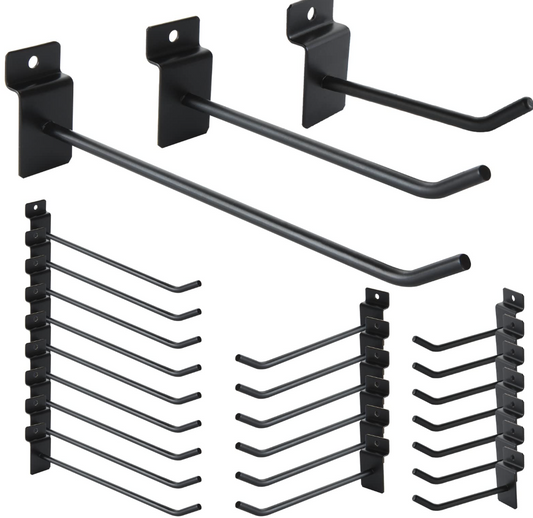 2"L,1/4"DIA HOOKS FOR SLOT PANEL BLACK(100-pack)