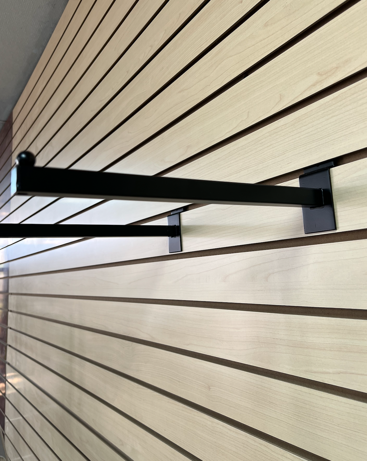 12 inch Slatwall Straight Square Arm Hook Black 2pk