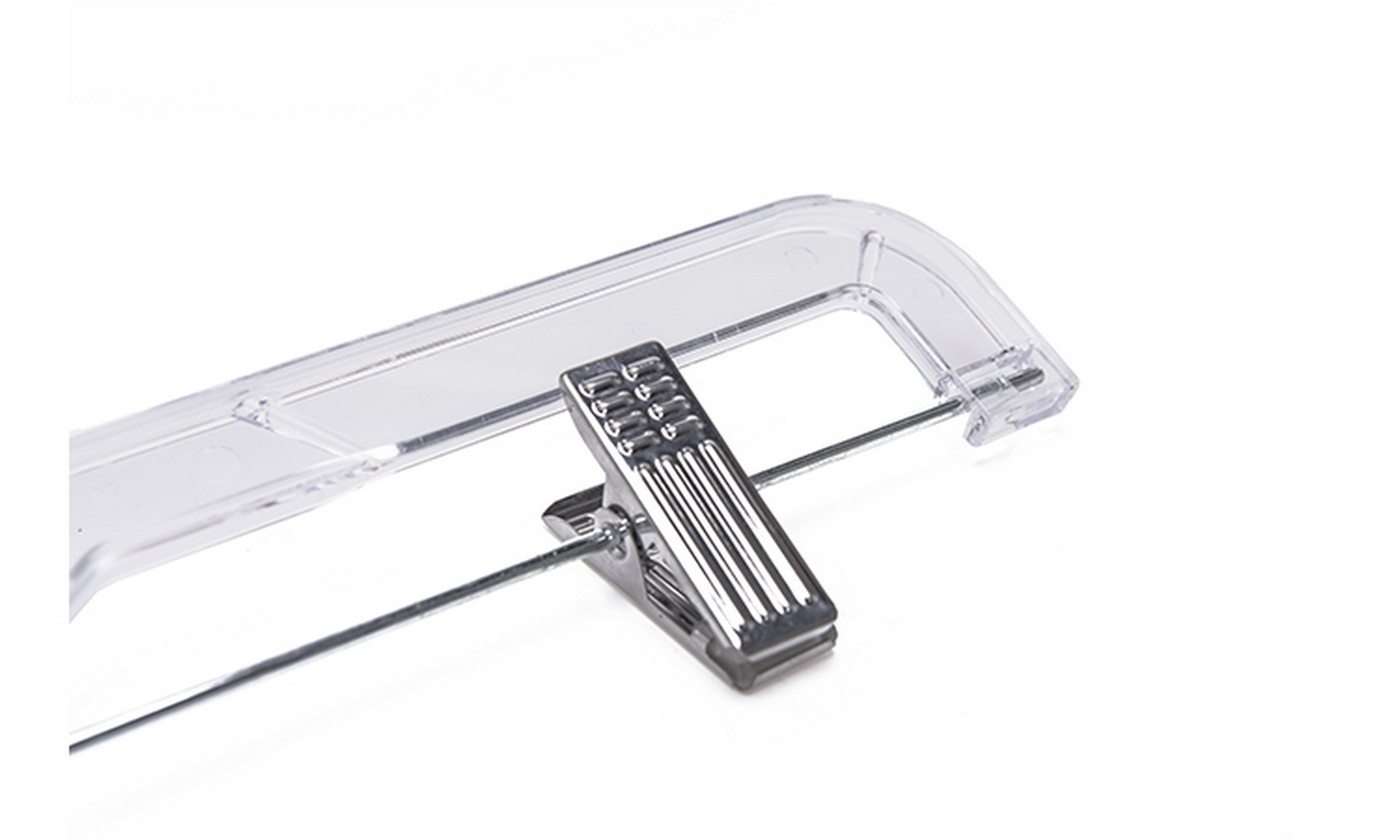 100 Pack WisdomFur Clear Plastic Pants Skirt Hangers with Clips - Space-Saving Wardrobe Organizer with Adjustable Clips, 360-Rotating Swivel Hook, Ideal for Pants, Trousers, Skirts, and Jeans