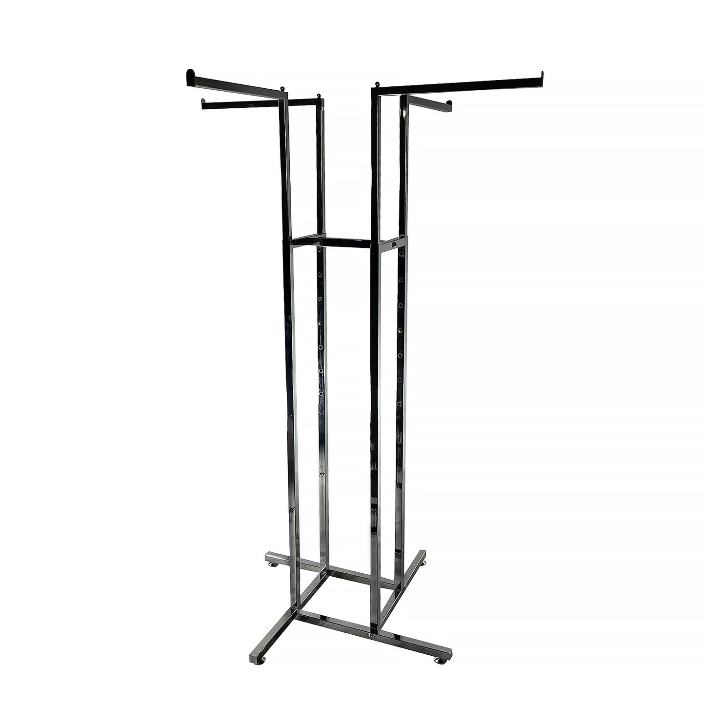 4 way Adjustable Clothing rack, 4 straight, R41 black & Chrome