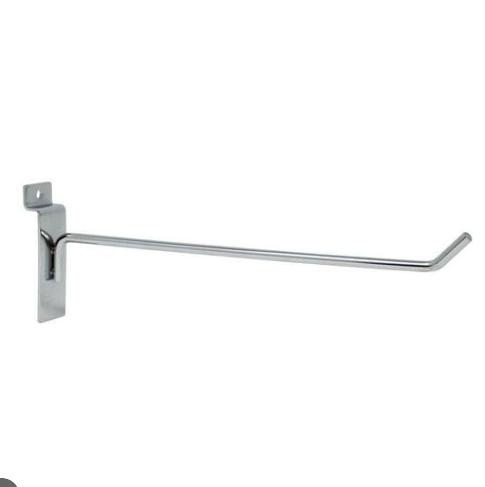 10"L,1/4"DIA HOOKS FOR SLOT PANEL CHROME(100-pack)