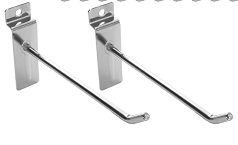 6"L, 1/4"DIA HOOKS FOR SLOT PANEL CHROME(100-pack)