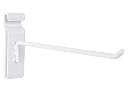 6"L,1/4"DIA HOOKS FOR SLOT PANEL WHITE(100-pack)