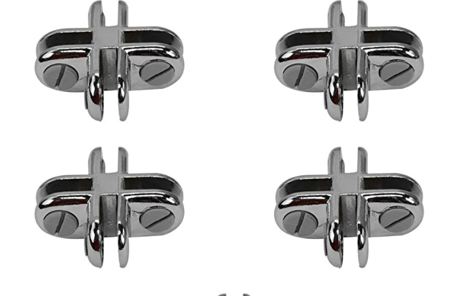 Glass Connector, 4 Way, Chrome/ single PC