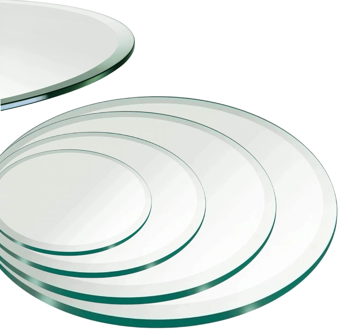 WIsdomFur 48" Round Tempered Glass Shelf Panel Table Top Clear