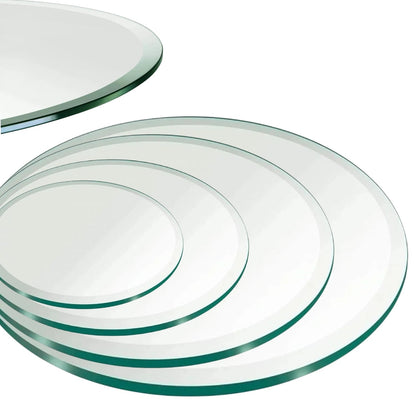 WIsdomFur 48" Round Tempered Glass Shelf Panel Table Top Clear