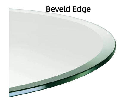 WIsdomFur 48" Round Tempered Glass Shelf Panel Table Top Clear