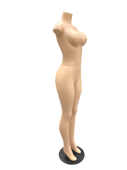 Full Body Brazilian Shape Female Mannequin - Plastic Display Model with Metal Base
