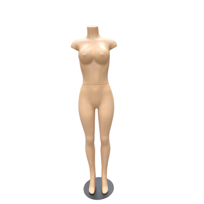 Full Body Brazilian Shape Female Mannequin - Plastic Display Model with Metal Base