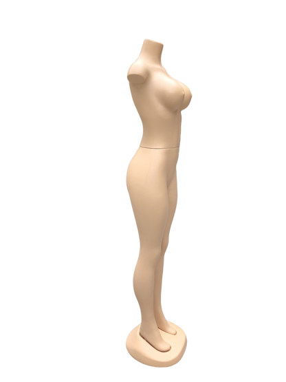 Full Body Brazilian Shape Female Mannequin - Plastic Display Model with Metal Base