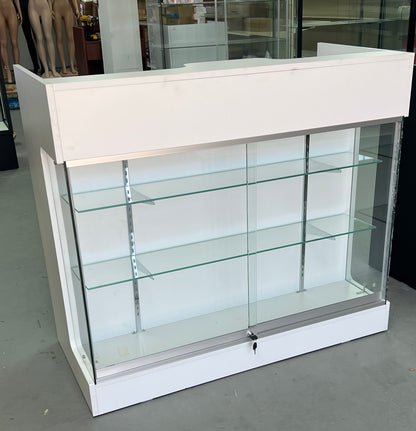 Wisdomfur 6ft Cash Wrap,Display Case Front, Tempered Glass, Locking Drawers & Shelves