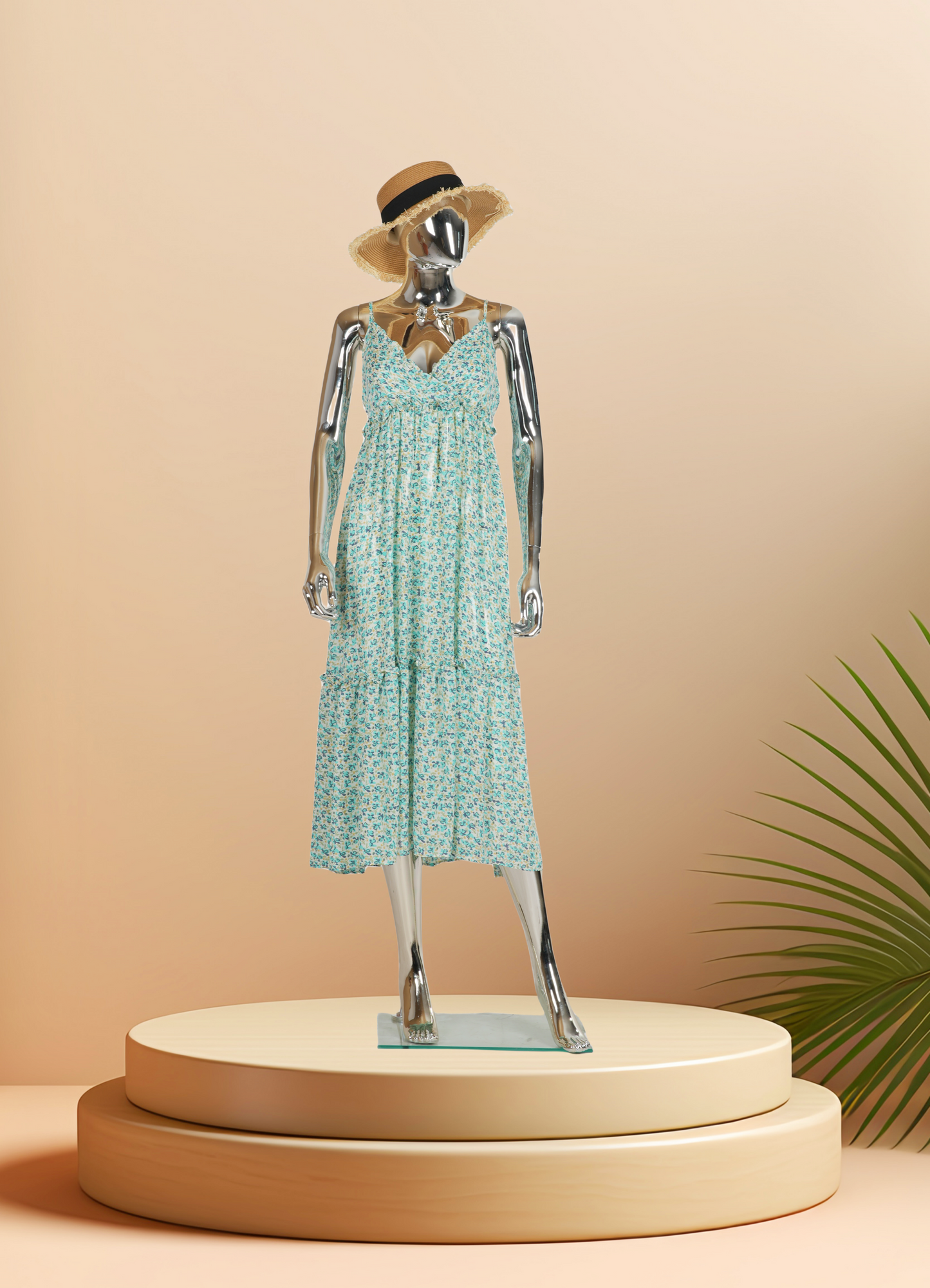 WisdomFur Female Chrome Polypropylene Unbreakable Egghead Mannequin Display Dress Form with Glass Base, Flexible Arm, Free Split Combination, Aluminum Leg Support, and 360° Rotating Head