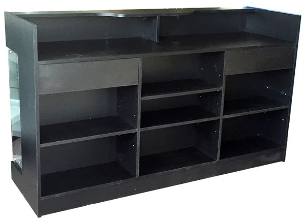 Wisdomfur 6ft Cash Wrap,Display Case Front, Tempered Glass, Locking Drawers & Shelves