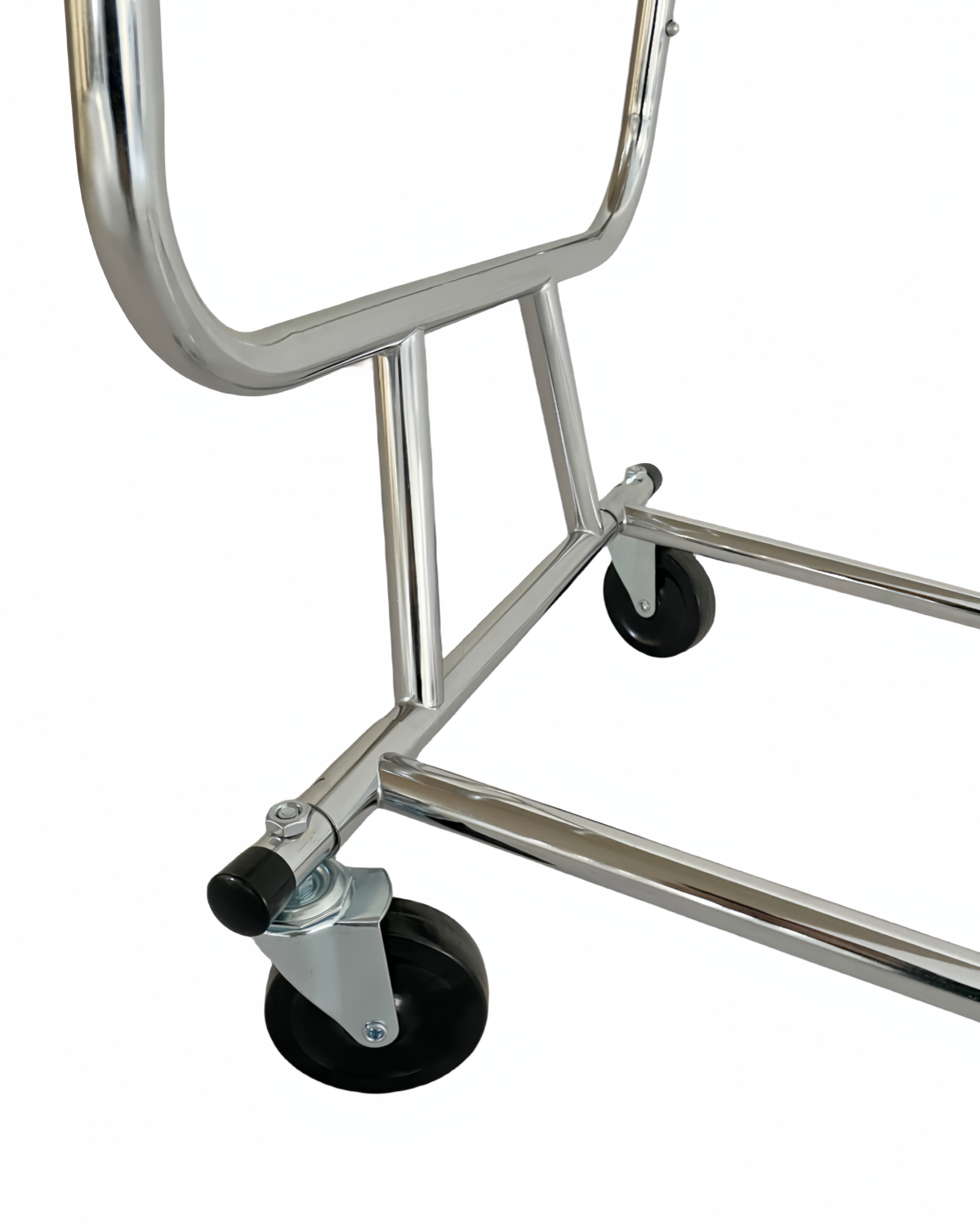 Wisdomfur Double Bars Garment Rack with Wheels, Heavy Duty Garment Rack for Hanging Clothes, Chrome, Standard Rolling Garment Rack with Wheels - Chrome