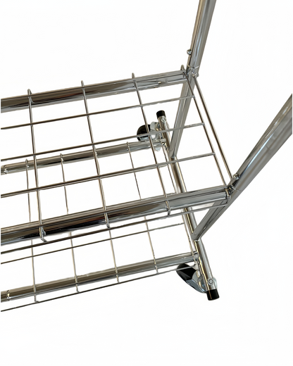 Wisdomfur Heavy Duty Clothing Rack with Wheels, shelf Clothing Racks for Hanging Clothes Rolling Clothes Rack Adjustable Garment Rack Commercial Portable Clothes Rack - Chrome