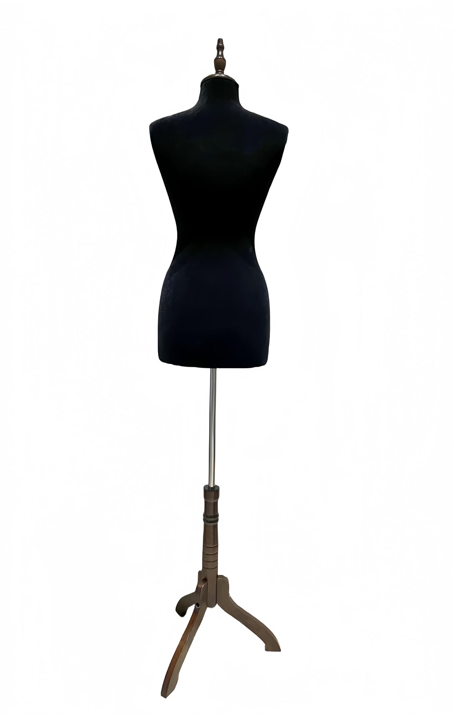Female Dressing Foam Mannequin for Sewing Patterns, Adjustable HardWood Base, Black & White