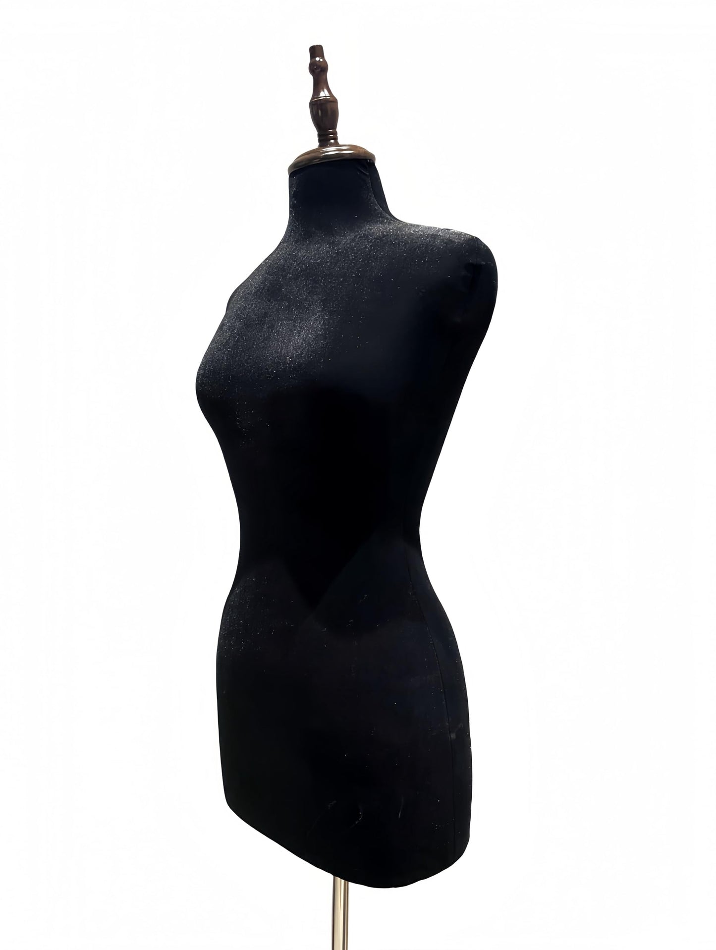 Female Dressing Foam Mannequin for Sewing Patterns, Adjustable HardWood Base, Black & White