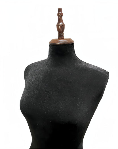 Female Dressing Foam Mannequin for Sewing Patterns, Adjustable HardWood Base, Black & White