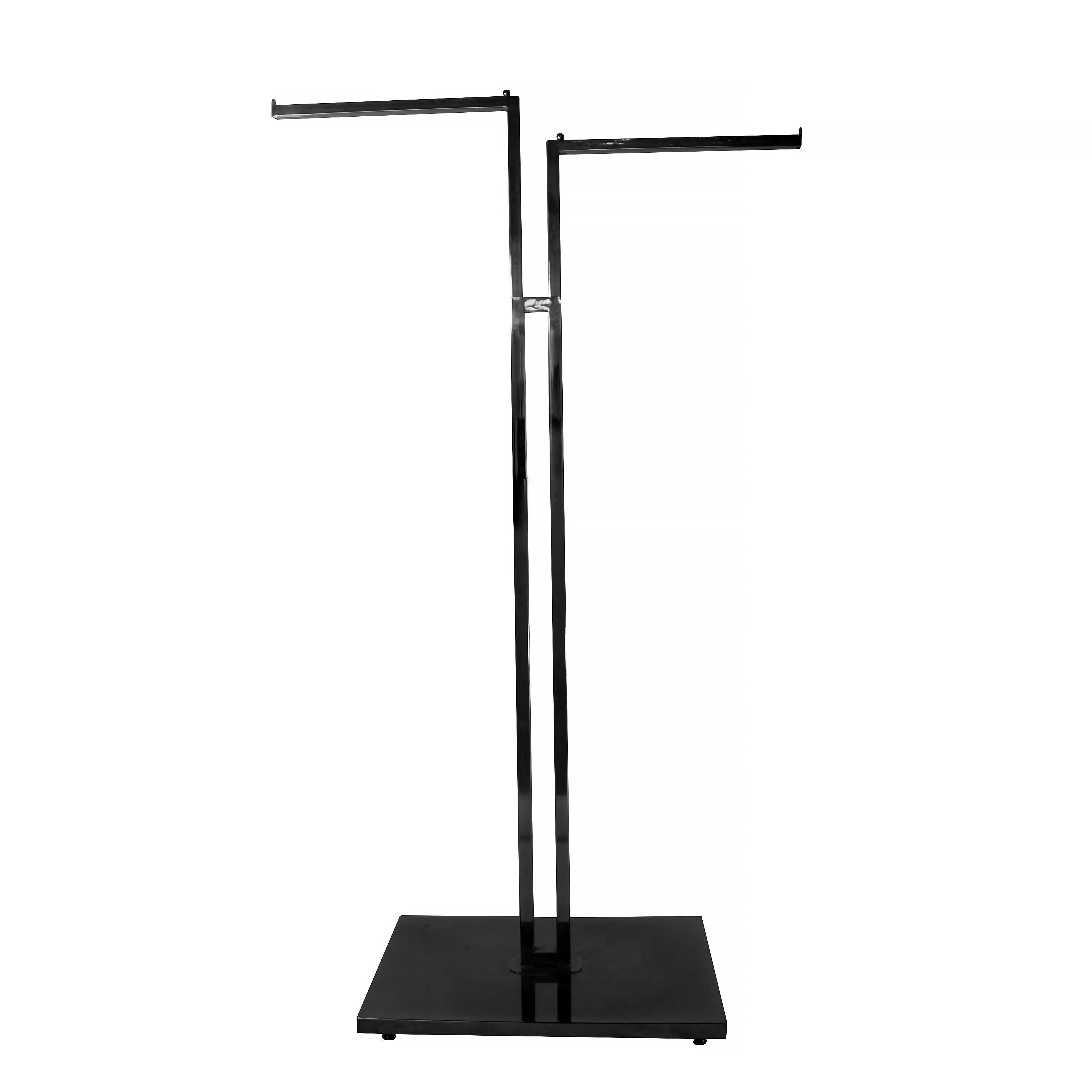 2 way Clothing Rack,2 Straight arm Black&Chrome/ R21 – Wisdom Fixtures