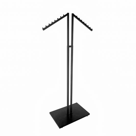 2 way Clothing Rack，2 Slant arm Black& Chrone/ R22