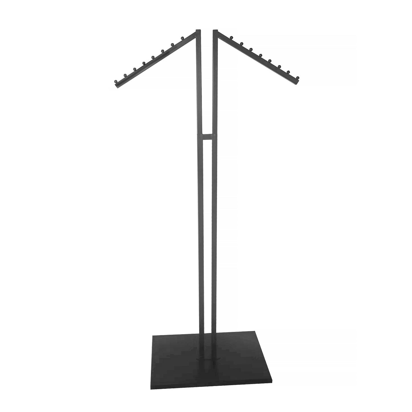 2 way Clothing Rack，2 Slant arm Black& Chrone/ R22