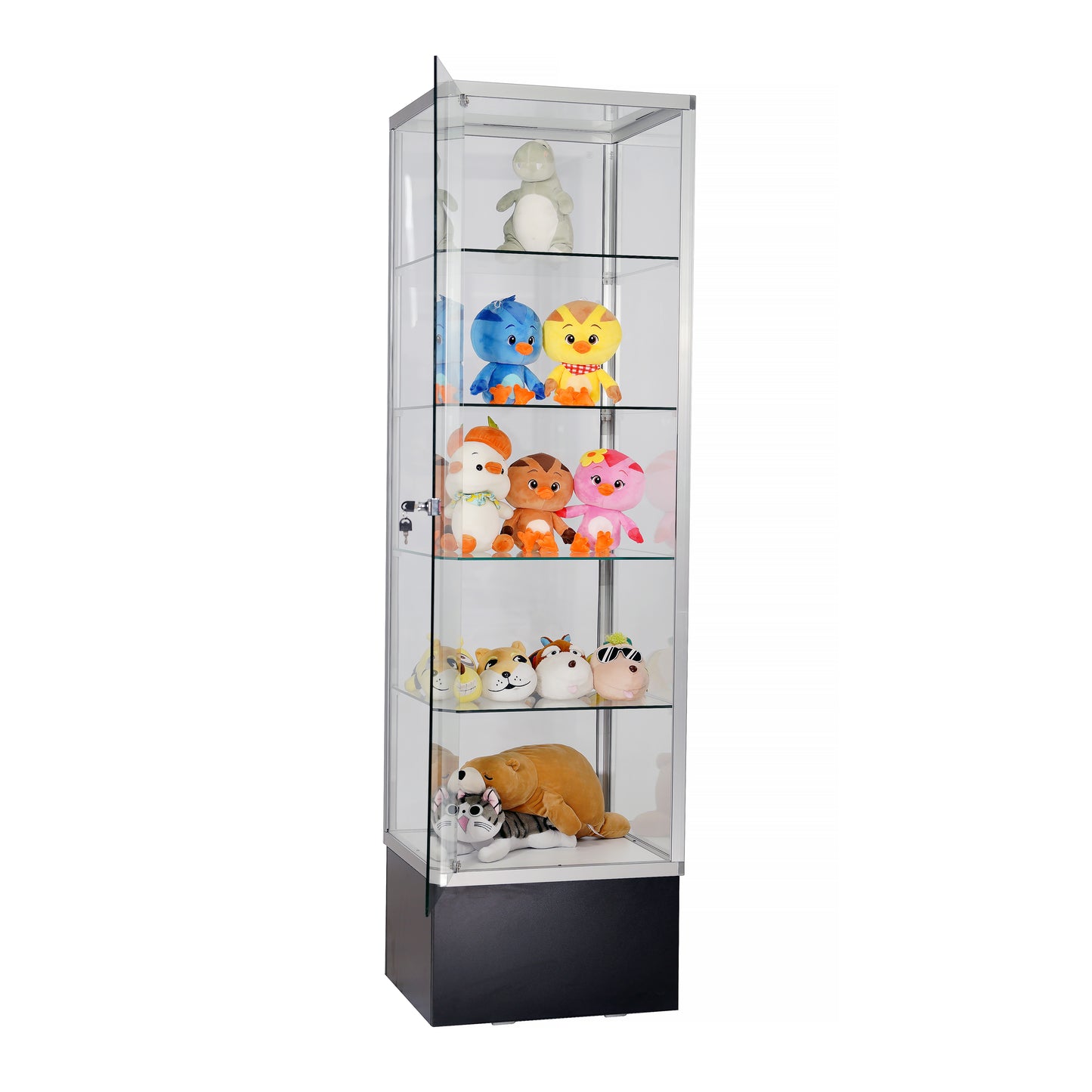 Retail store Extra Vision Aluminum frame Towercase Hinged Door Black /20"Lx 20"W x 72"H