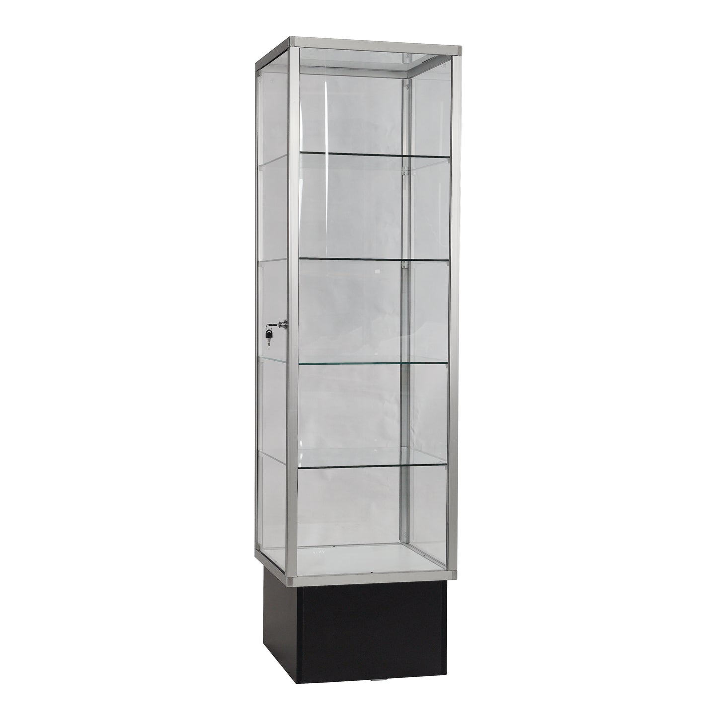 Retail store Extra Vision Aluminum frame Towercase Hinged Door Black /20"Lx 20"W x 72"H