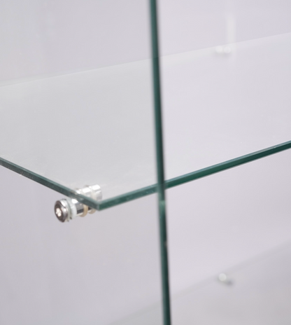36”x 18” x 72”Frameless All Glass Wall-case Black Base/SAGW3B