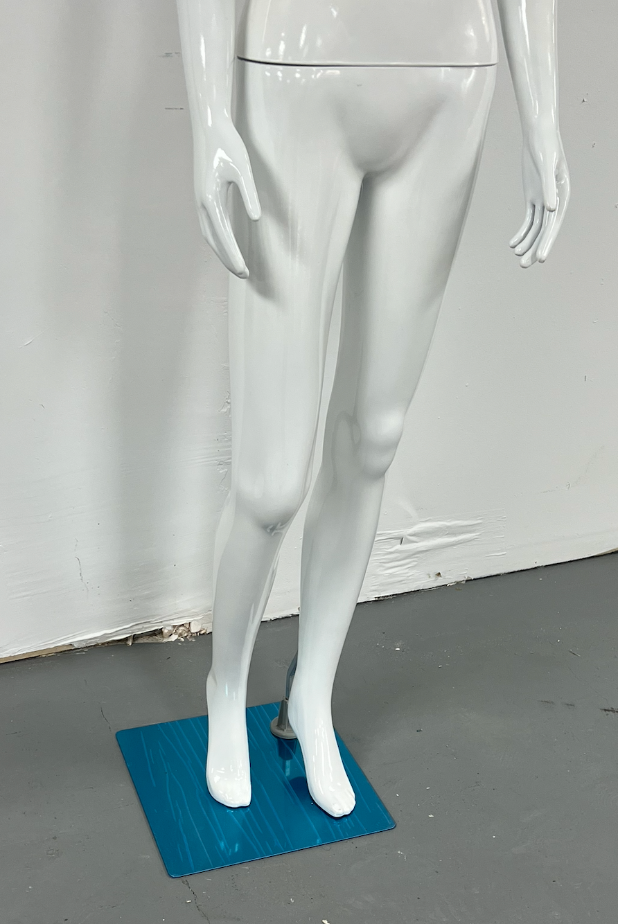 Female Mannequin Full Body Egghead White Shiny Skin
