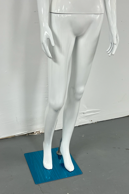 Female Mannequin Full Body Egghead White Shiny Skin